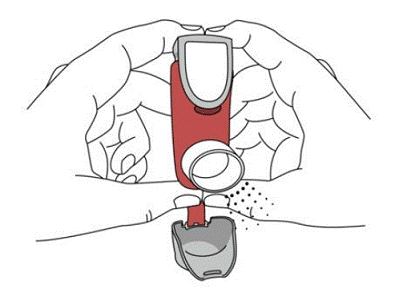 Priming your SYMBICORT 4.5mcg  inhaler - Illustration